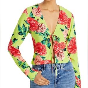 AFRM Floral Tie Front Top